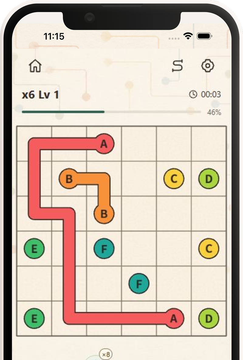 Classic: O mesmo quebra-cabeça e os mesmos caminhos em Neon e Classic