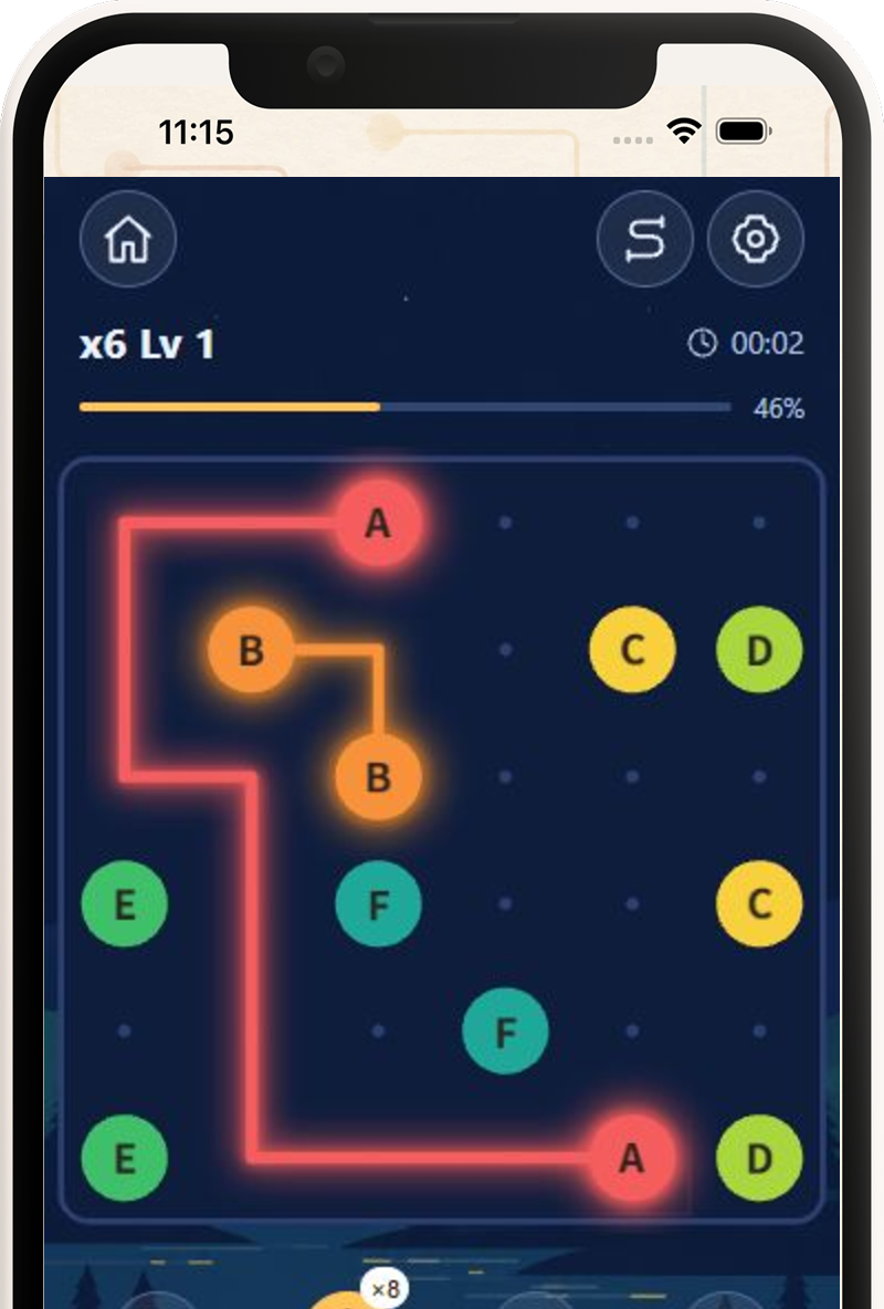 Neon: Le même casse-tête et les mêmes chemins en Neon et Classic