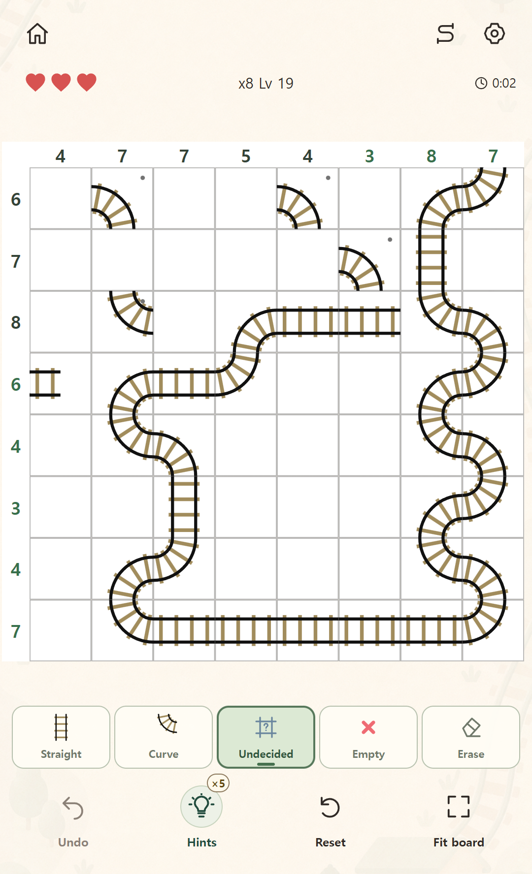 Classic: Actual comparison of the same puzzle in Sticker and Classic themes
